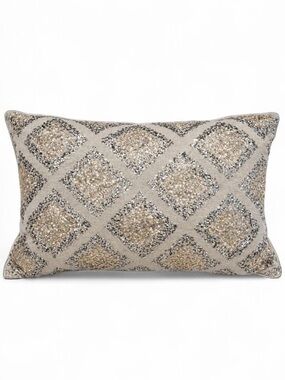 Cloud 9 Design Royce Hand Beaded Linen Throw Pillow